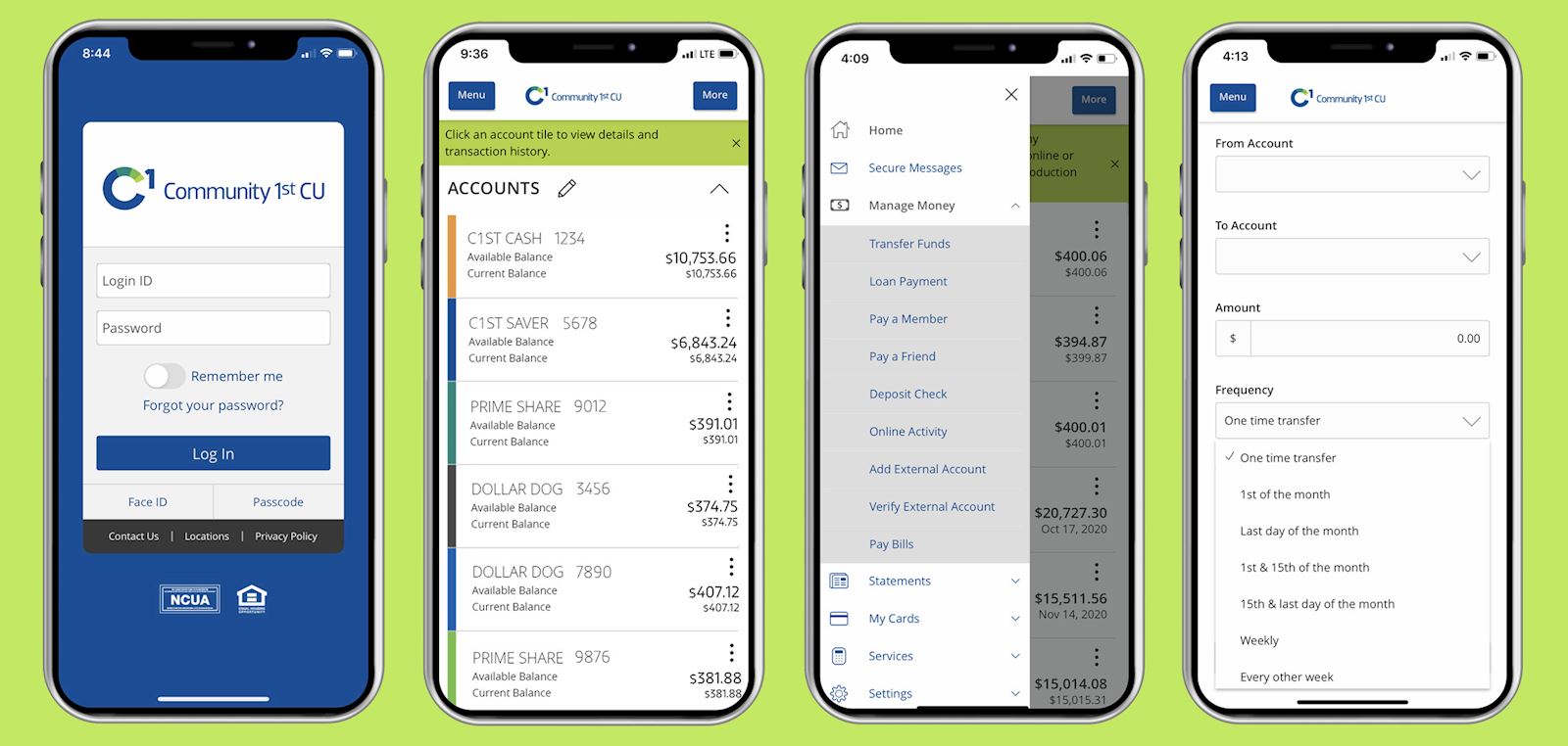 digital banking screenshot