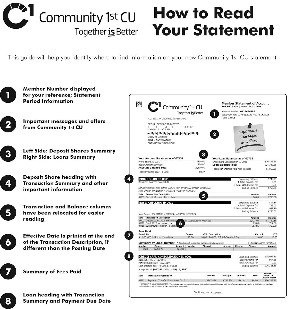 how to read new statements