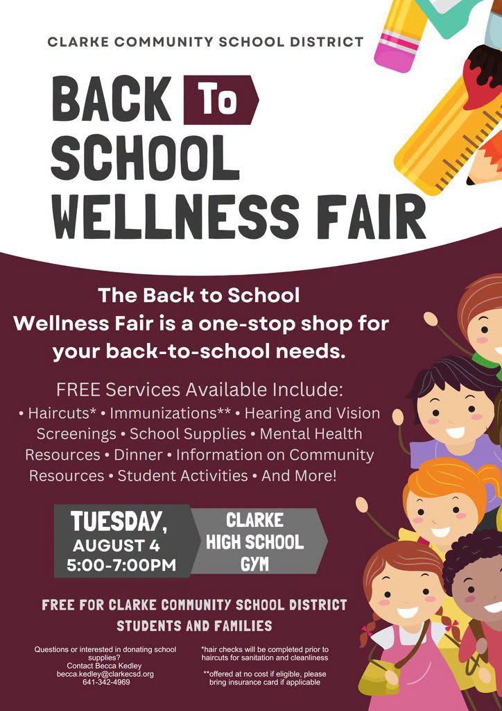 Clarke Community School District Back-to-School Wellness Fair