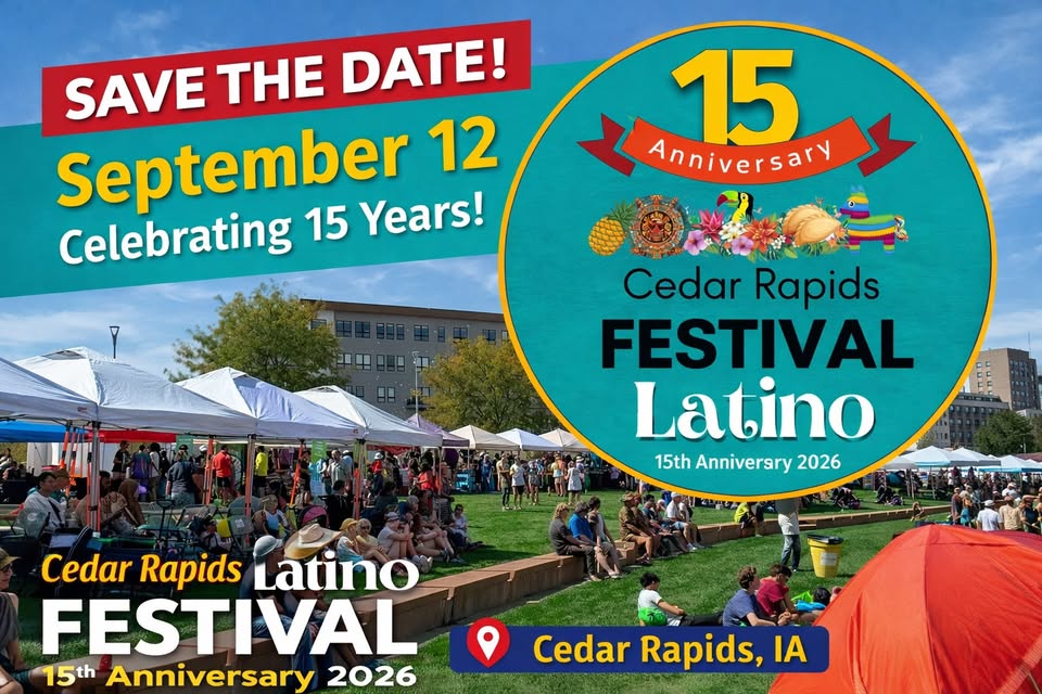 Flyer for Latino Festival in Cedar Rapids on Sept 12