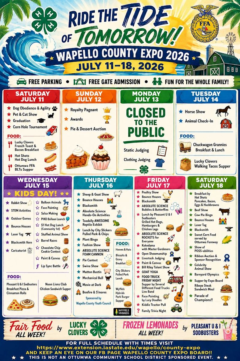 Wapello Co Expo 2026 Schedule