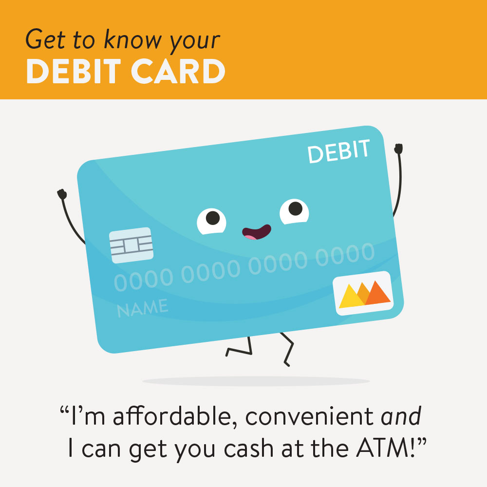 Graphic showing the benefits of debit cards