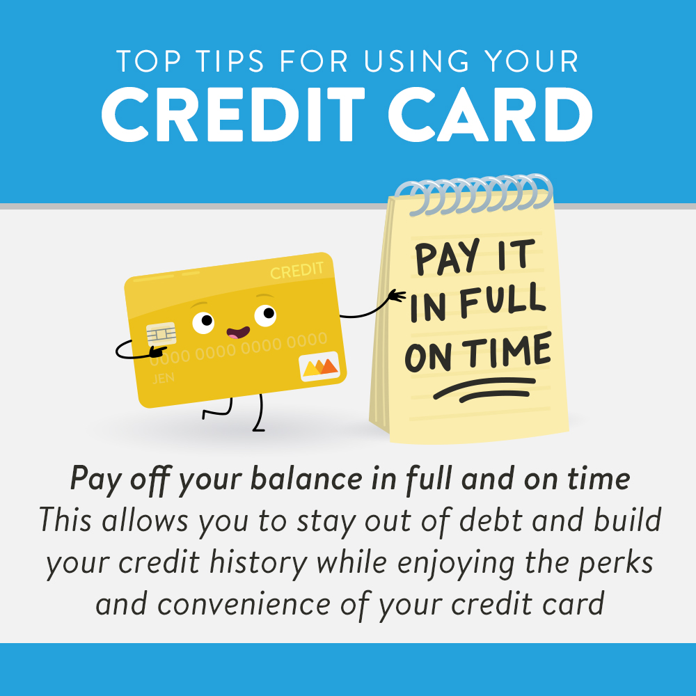 Tips for using your credit card | pay in full and on time 