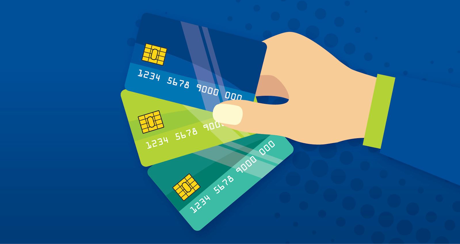 Hand holding credit cards