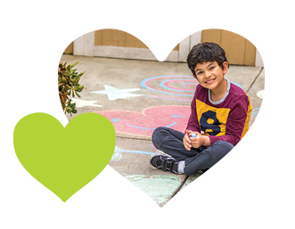 Boy Drawing with Chalk