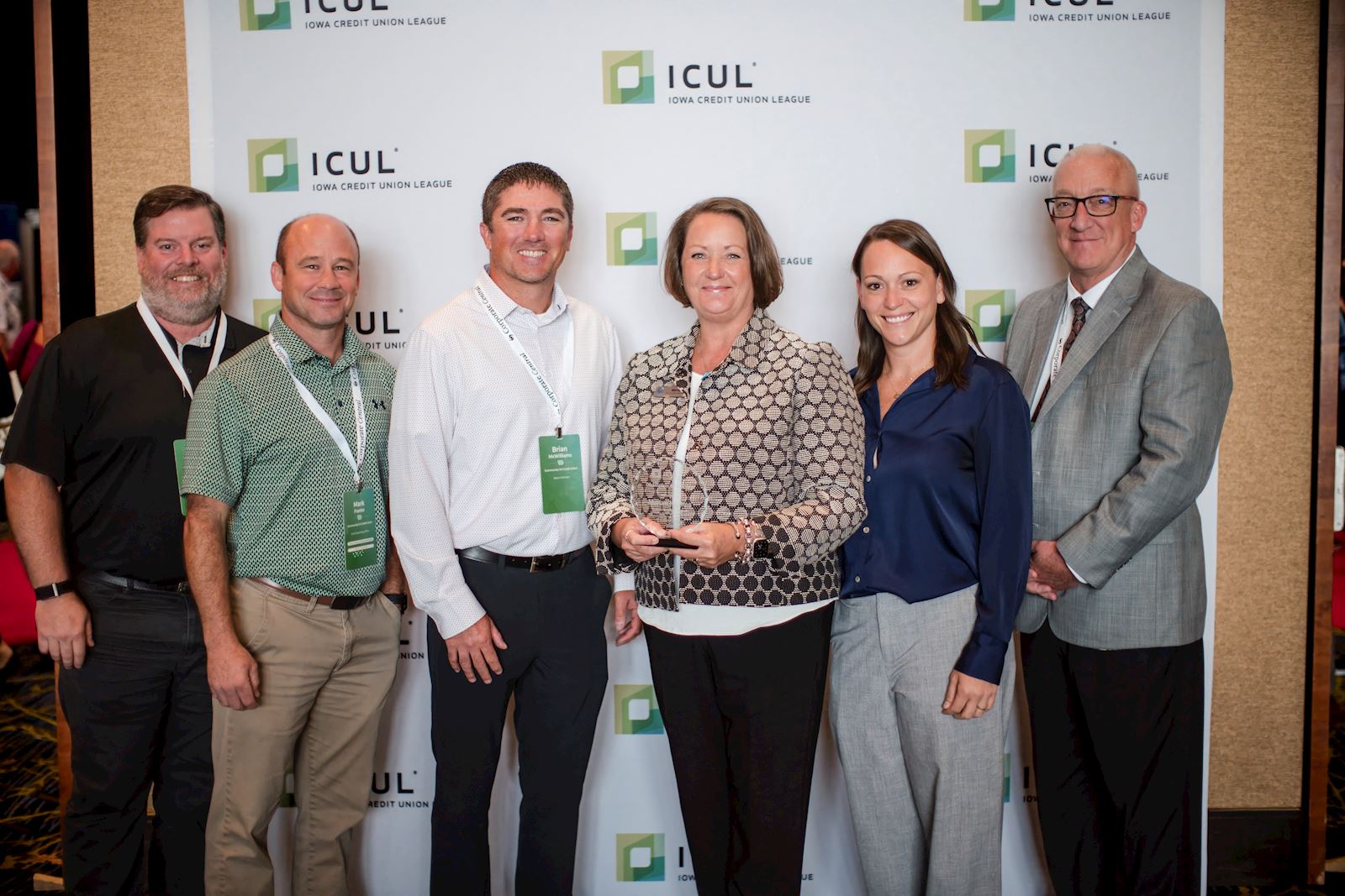Marian Holmes recipient of the Iowa Credit Union League's 2026 Champion of the Year Award