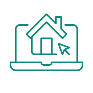 Home icon on computer