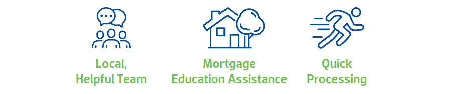 local, helpful team, mortgage education assistance, quick processing